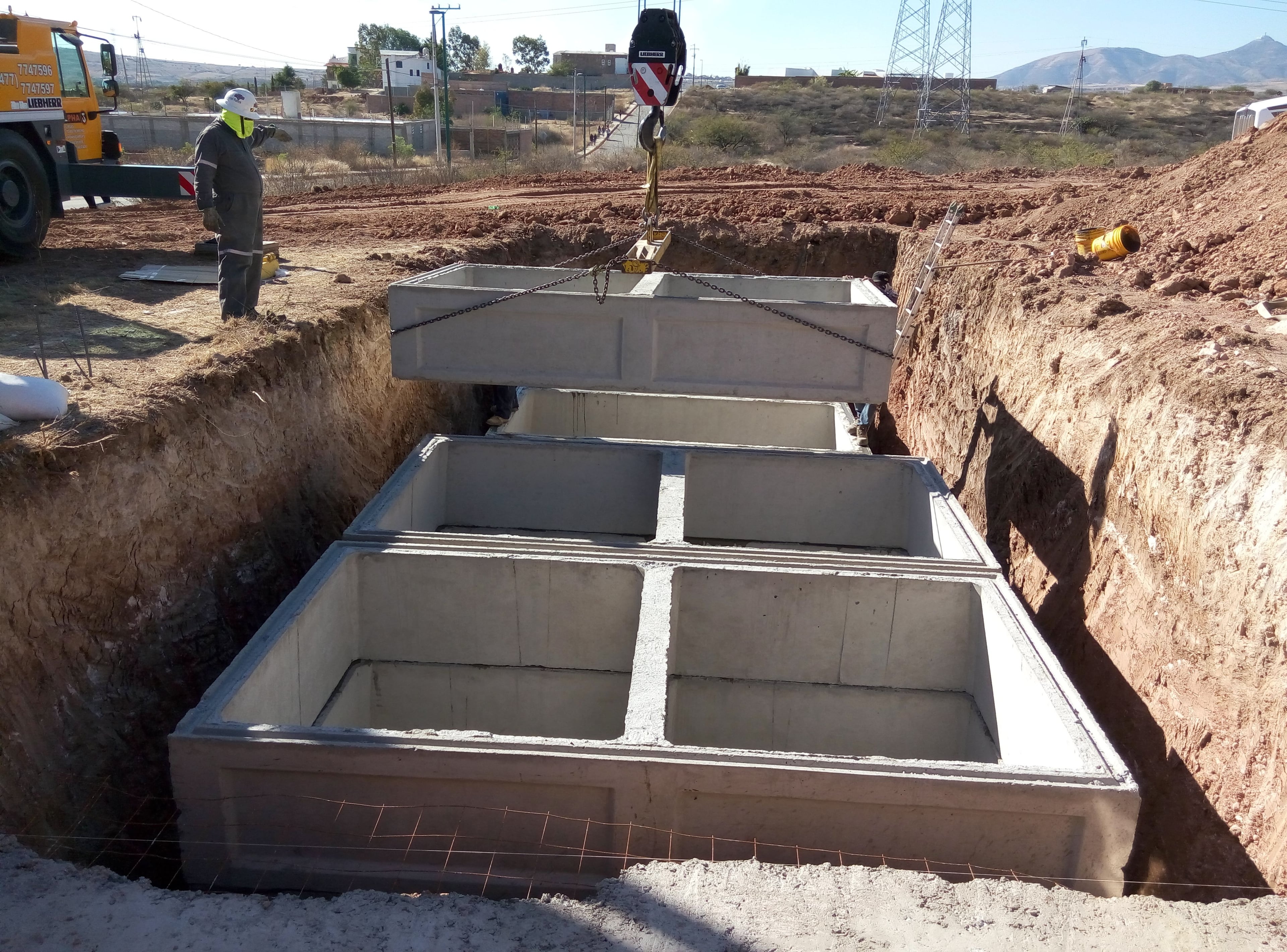Planta de tratamiento de aguas residuales en construcción